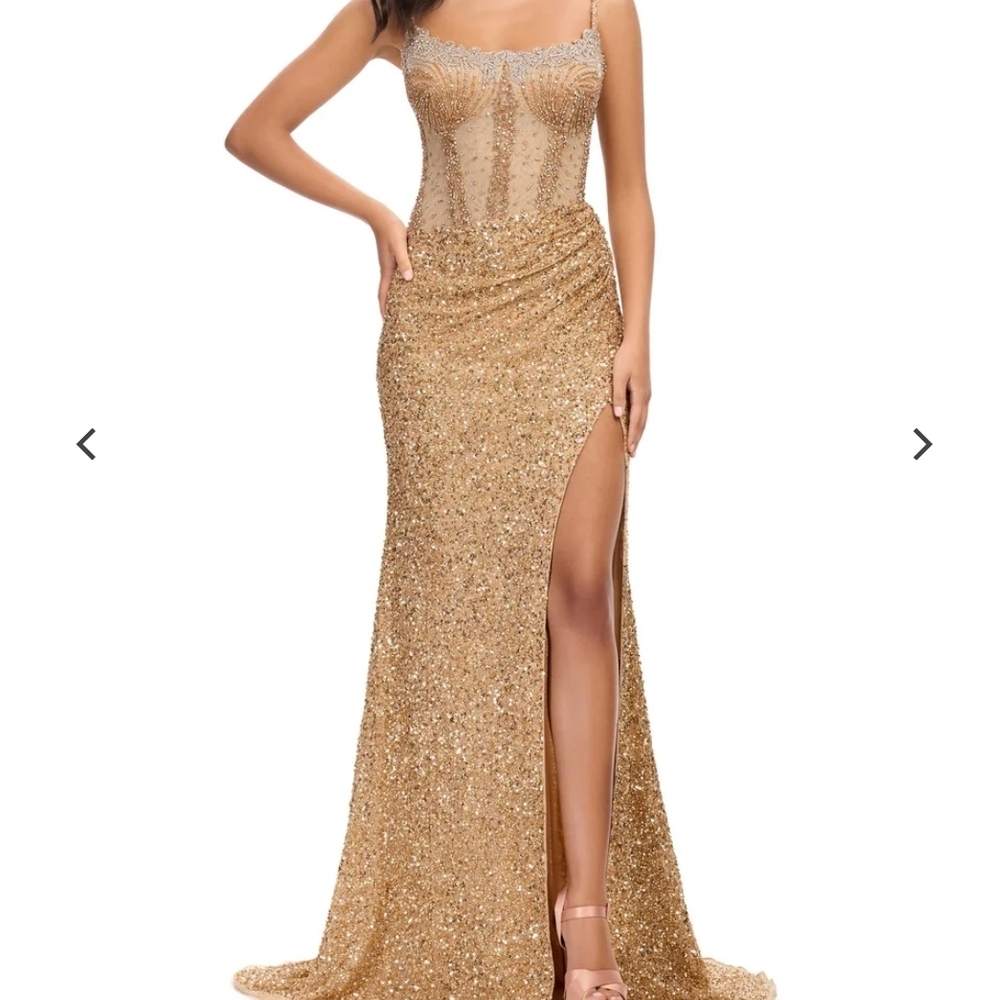Elegant Gold Prom Dress